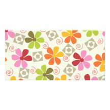 3ai flowers retro photo card