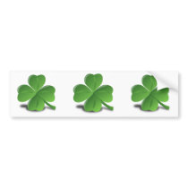 3D 4 Leaf Clover Bumper Sticker