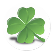 3D 4 Leaf Clover Stickers
