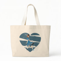 3D Alice & Blue Heart Canvas Bags