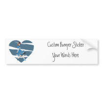 3D Alice & Blue Heart Bumper Sticker