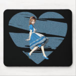 3D Alice & Blue Heart Mouse Pads