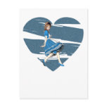 3D Alice & Blue Heart Postcards