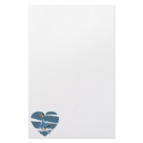 3D Alice & Blue Heart Stationery Paper