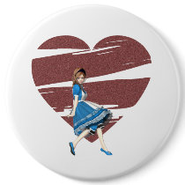 3D Alice & Red Heart Buttons