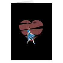 3D Alice & Red Heart Greeting Card