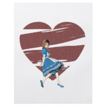 3D Alice & Red Heart Flyer Design