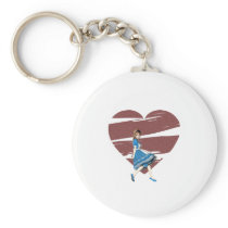 3D Alice & Red Heart Key Chains