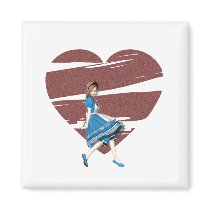 3D Alice & Red Heart Refrigerator Magnet