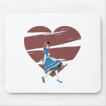 3D Alice & Red Heart Mousepads