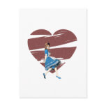3D Alice & Red Heart Postcard