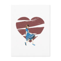 3D Alice & Red Heart Postcard