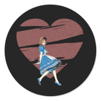 3D Alice & Red Heart Sticker