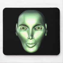 3D Alien Head Extraterrestrial Being Mousepad