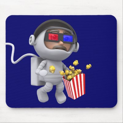3d Astronaut Movie (Any Colour U Like!) Mouse Mat by HitRender