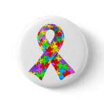 3D Autism awareness puzzle ribbon Pins