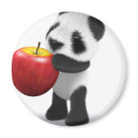 3d Baby Panda Apple Magnets