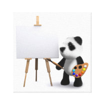3d Baby Panda Artist Gallery Wrap Canvas