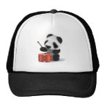 3d Baby Panda Drummer Trucker Hat