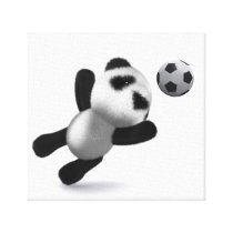3d Baby Panda Goal! Stretched Canvas Prints