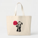 3d Baby Panda Rose Canvas Bags
