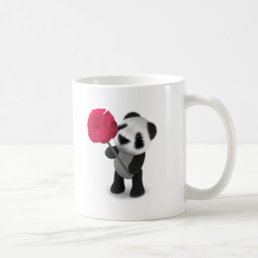 3d Baby Panda Rose Mug