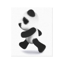 3d Baby Panda Running Canvas Print
