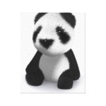 3d Baby Panda Sits Canvas Print