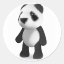 3d Baby Panda Stands Still Stickers