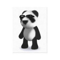 3d Baby Panda Sunglasses Canvas Print
