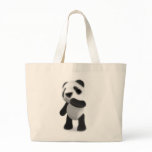 3d Baby Panda Thinking Canvas Bag