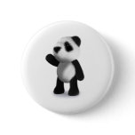 3d Baby Panda Wave Button