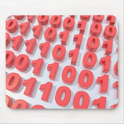 3D binary code Mouse Mat by jbouzou