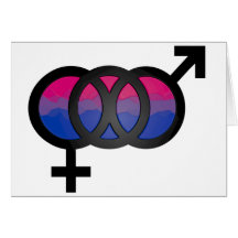 3D Bisexual Symbol Greeting Card