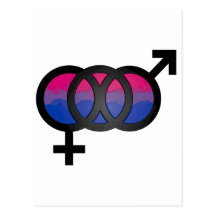 3D Bisexual Symbol Postcard