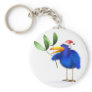 3d Blue Bird Mistletoe Key Chain