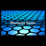 3D Blue Hexagons Background business cards
