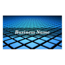 3D Blue Tiles Background Business Card Templates