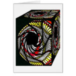 3D Box Cube Pattern in Yellow, Red and Black Card