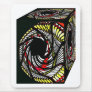3D Box Cube Pattern in Yellow, Red and Black Mousepad