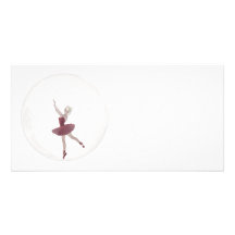 3D Bubble Ballerina 3 Personalised Photo Card