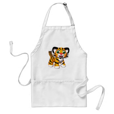 3D Cartoon Tiger Cub Apron by mariannegilliand