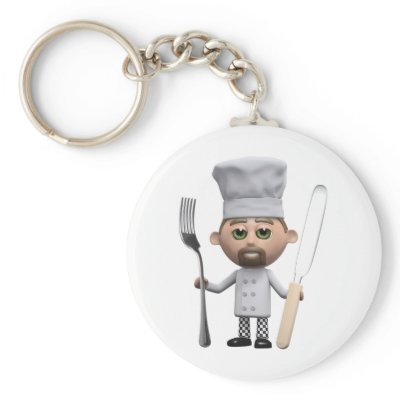 3d-chef-knife-fork key chains by HitRender