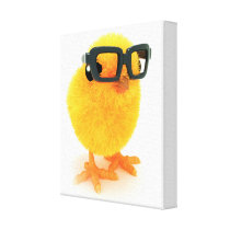 3d Chick in Glasses Gallery Wrap Canvas