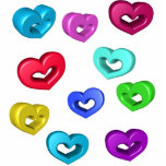 3D Colourful Hearts