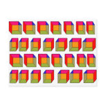 3D Cool Cubes Optical Illusion Post Cards