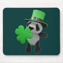 3d Cute Panda Leprechaun (editable) Mousemats