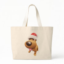 3d Dog Santa big nose! Tote Bags