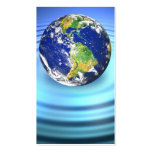 3D Earth Floating on Water Ripples