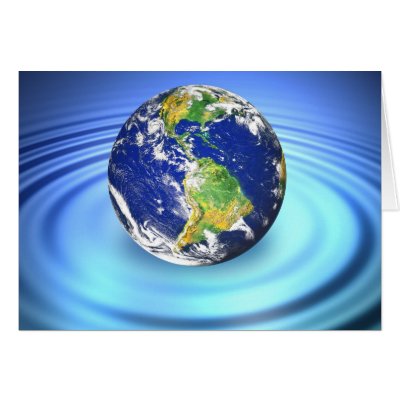 3D Earth Floating on Water Ripples by graficallyminded
